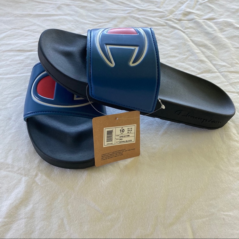 Men’s Champion Royal/Black Slides - Picture 7 of 9